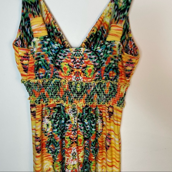 eei New York Vibrant Abstract Printed Vacation Maxi Dress Size 10 - Picture 8 of 11